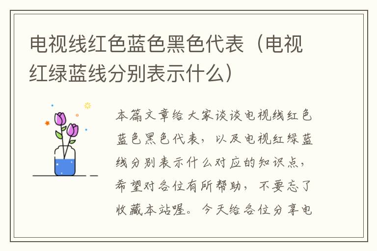 电视线红色蓝色黑色代表(电视红绿蓝线分别表示什么)