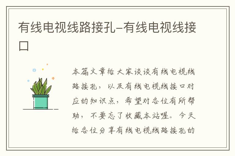 有线电视线路接孔-有线电视线接口