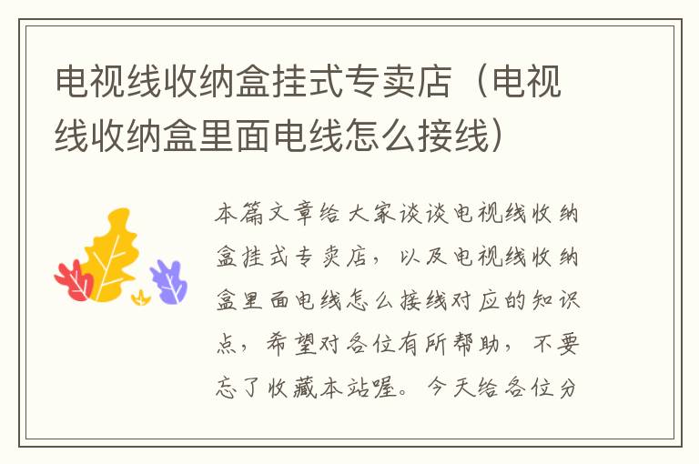 电视线收纳盒挂式专卖店(电视线收纳盒里面电线怎么接线)