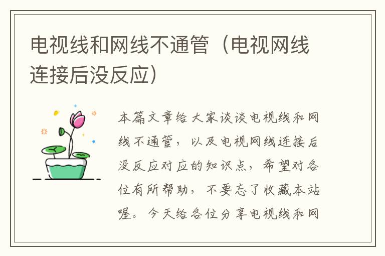 电视线和网线不通管(电视网线连接后没反应)