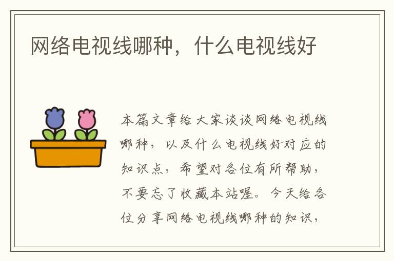 网络电视线哪种,什么电视线好