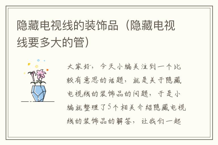 隐藏电视线的装饰品(隐藏电视线要多大的管)