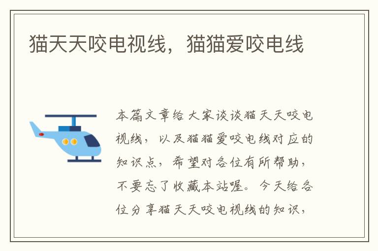 猫天天咬电视线,猫猫爱咬电线
