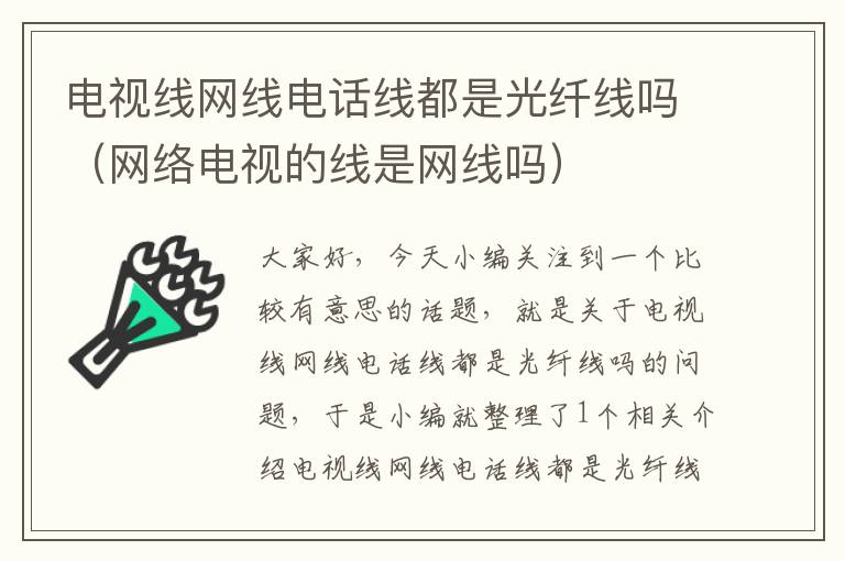 电视线网线电话线都是光纤线吗(网络电视的线是网线吗)