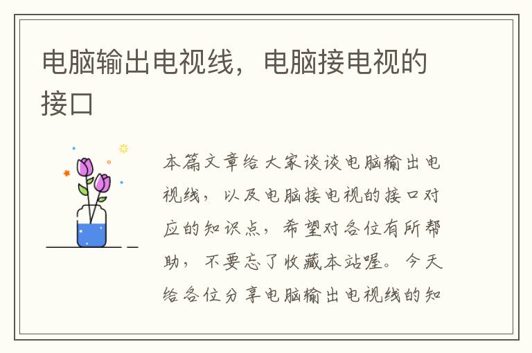 电脑输出电视线,电脑接电视的接口