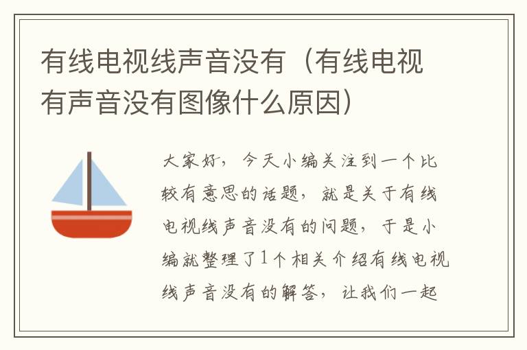 有线电视线声音没有(有线电视有声音没有图像什么原因)