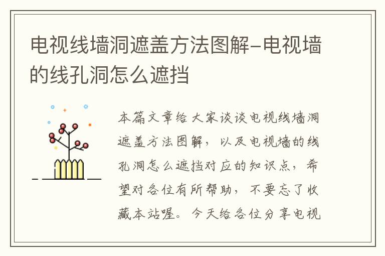 电视线墙洞遮盖方法图解-电视墙的线孔洞怎么遮挡