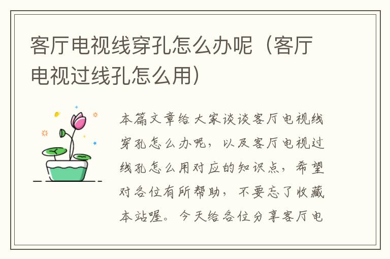 客厅电视线穿孔怎么办呢（客厅电视过线孔怎么用）