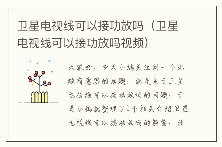 卫星电视线可以接功放吗(卫星电视线可以接功放吗视频)