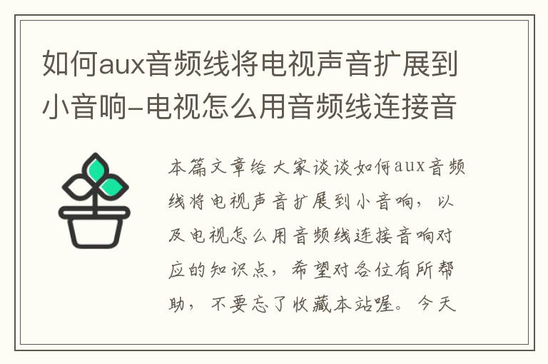 如何aux音频线将电视声音扩展到小音响-电视怎么用音频线连接音响