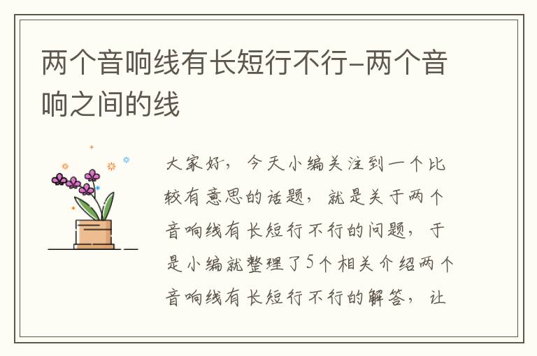 两个音响线有长短行不行-两个音响之间的线