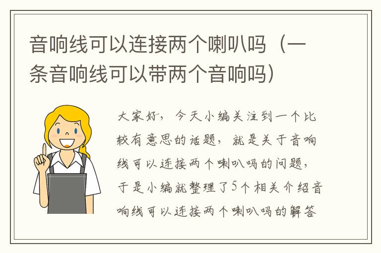 音响线可以连接两个喇叭吗(一条音响线可以带两个音响吗)