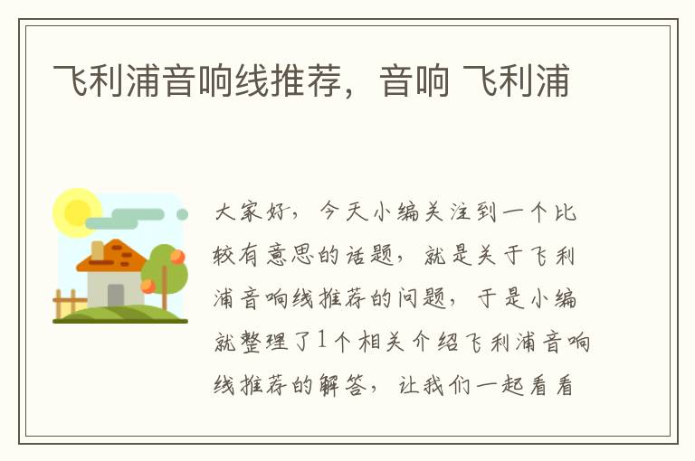 飞利浦音响线推荐,音响 飞利浦