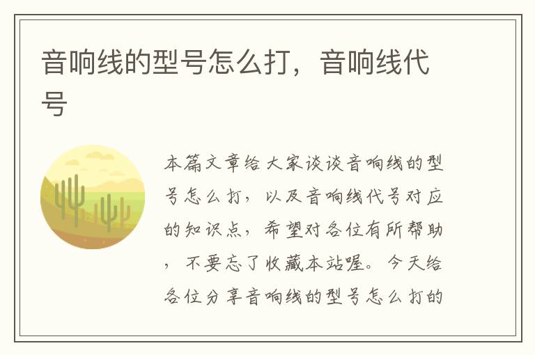 音响线的型号怎么打，音响线代号