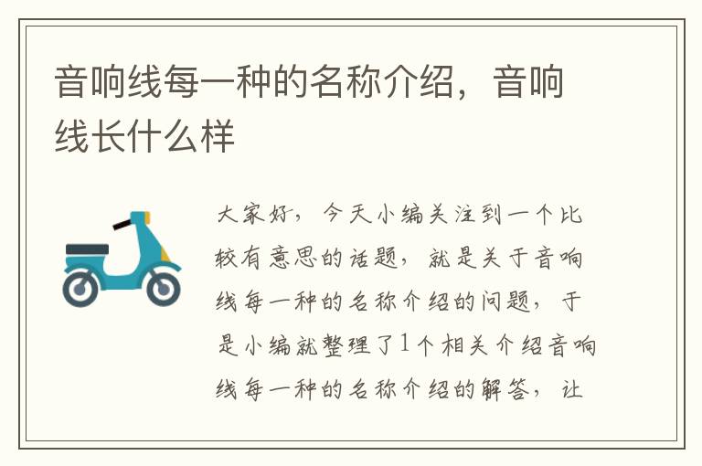 音响线每一种的名称介绍,音响线长什么样