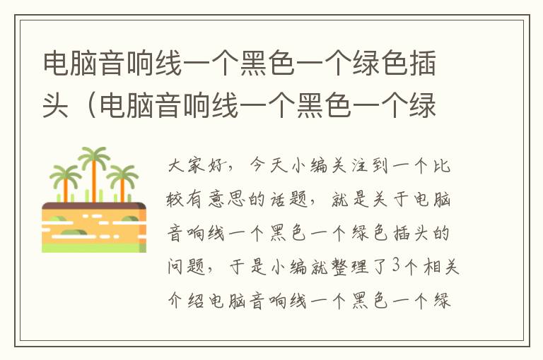 电脑音响线一个黑色一个绿色插头(电脑音响线一个黑色一个绿色插头怎么接)