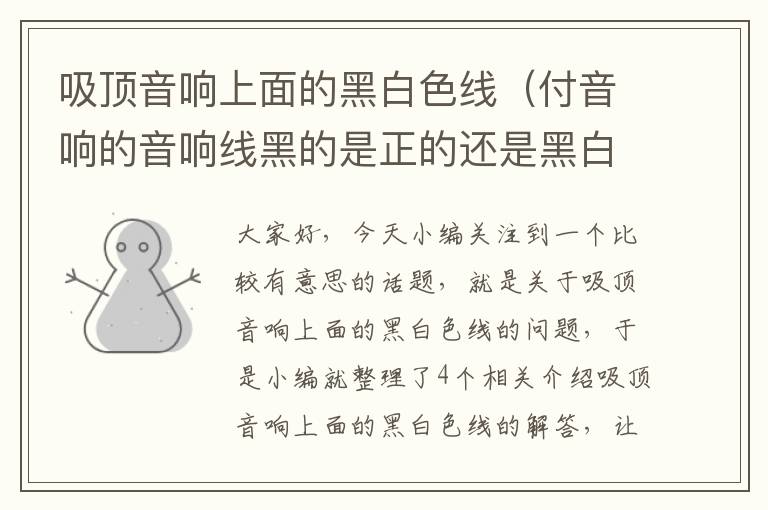 吸顶音响上面的黑白色线(付音响的音响线黑的是正的还是黑白的是正的?)