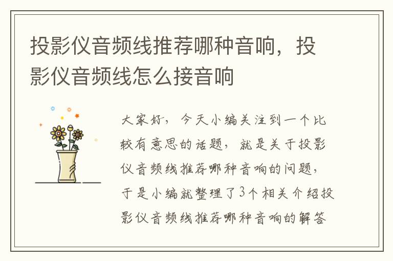 投影仪音频线推荐哪种音响,投影仪音频线怎么接音响
