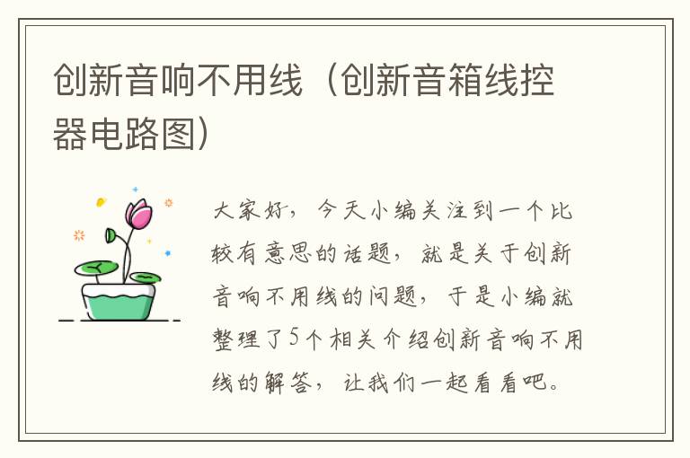 创新音响不用线(创新音箱线控器电路图)