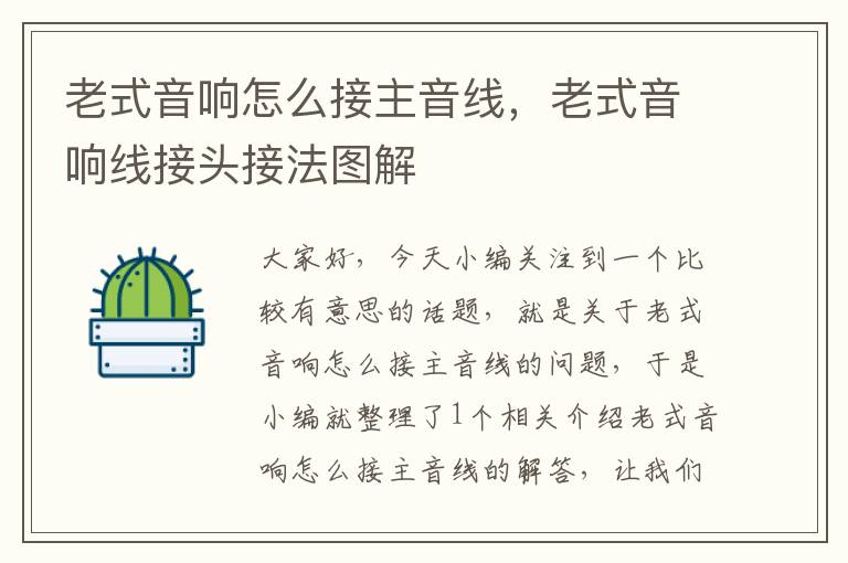老式音响怎么接主音线,老式音响线接头接法图解