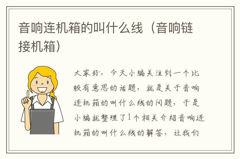 音响连机箱的叫什么线(音响链接机箱)