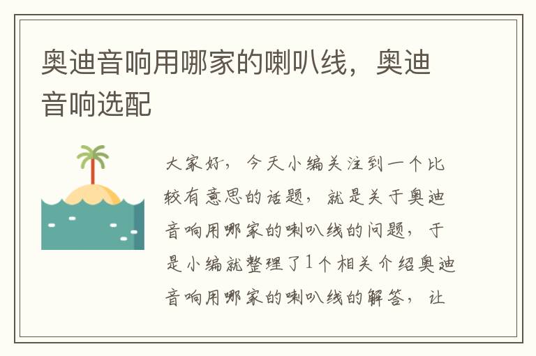 奥迪音响用哪家的喇叭线,奥迪音响选配