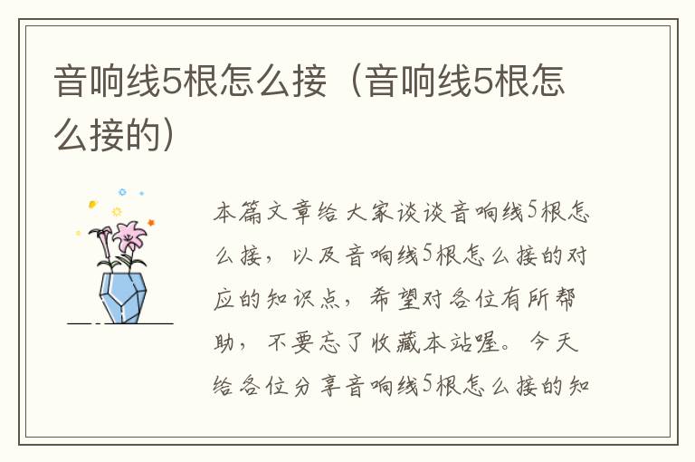 音响线5根怎么接(音响线5根怎么接的)