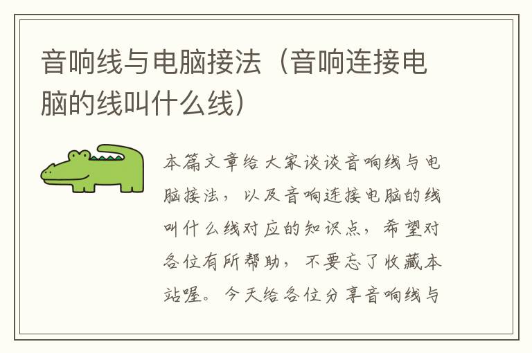 音响线与电脑接法(音响连接电脑的线叫什么线)