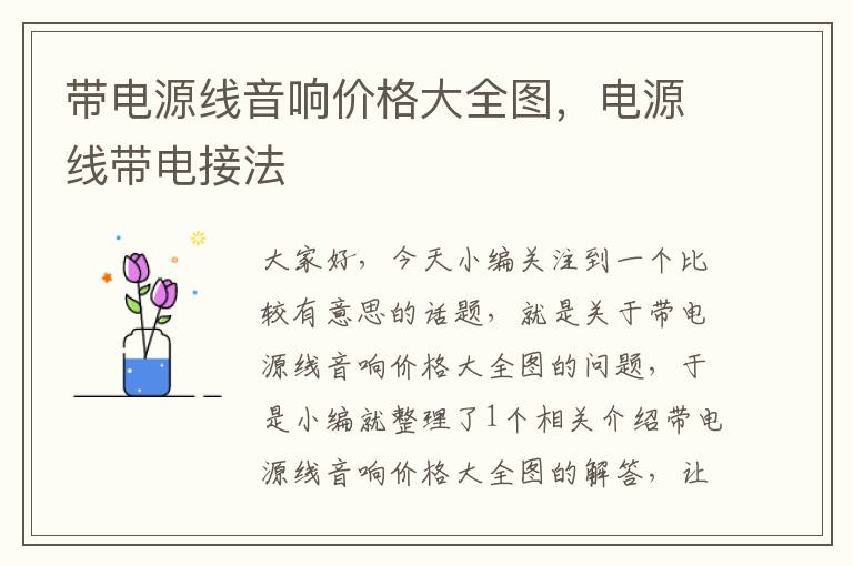 带电源线音响价格大全图,电源线带电接法