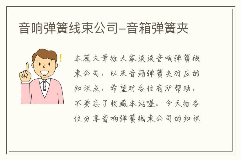 音响弹簧线束公司-音箱弹簧夹