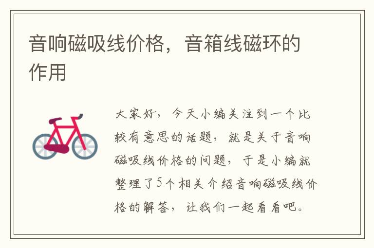 音响磁吸线价格，音箱线磁环的作用