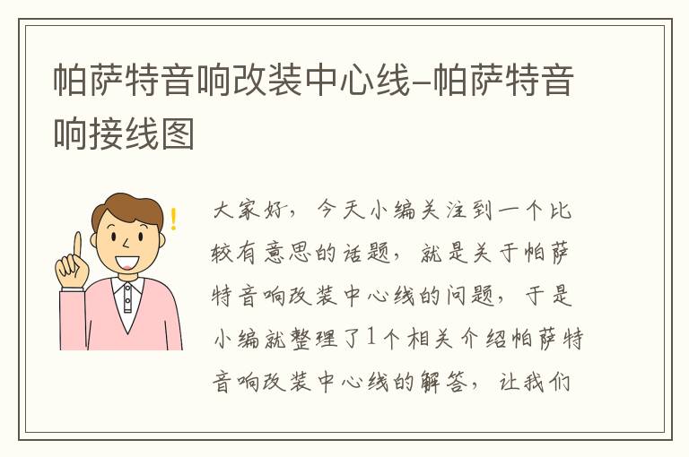帕萨特音响改装中心线-帕萨特音响接线图