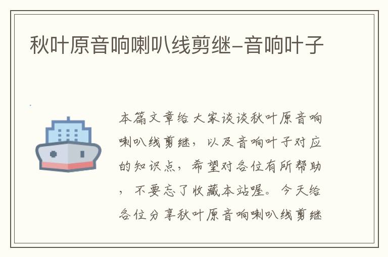 秋叶原音响喇叭线剪继-音响叶子