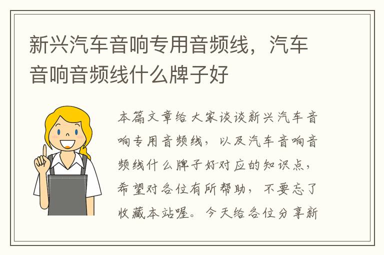 新兴汽车音响专用音频线,汽车音响音频线什么牌子好
