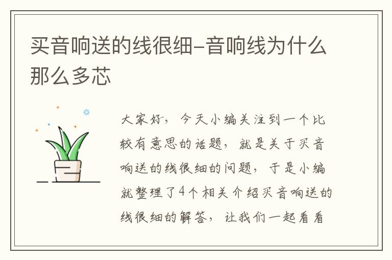 买音响送的线很细-音响线为什么那么多芯