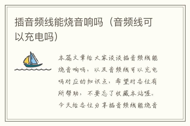 插音频线能烧音响吗(音频线可以充电吗)