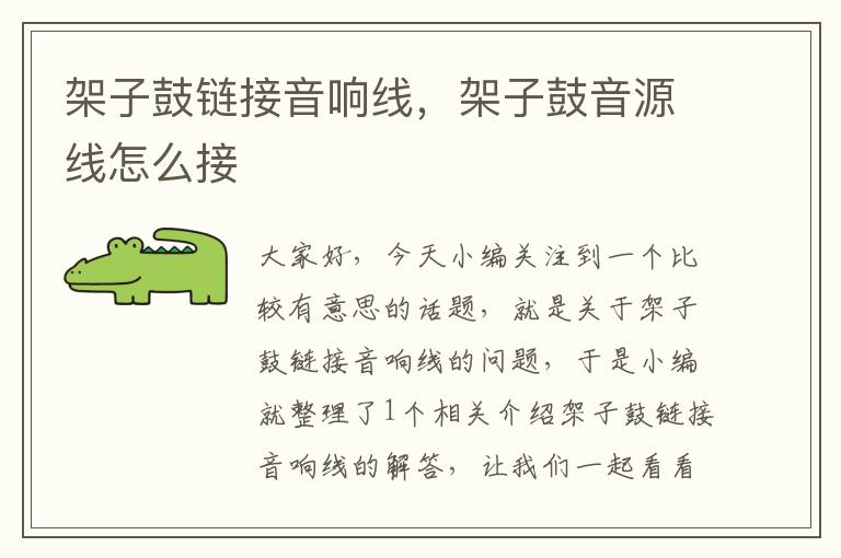 架子鼓链接音响线,架子鼓音源线怎么接