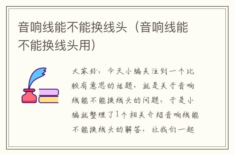 音响线能不能换线头(音响线能不能换线头用)