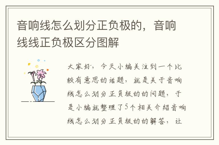 音响线怎么划分正负极的,音响线线正负极区分图解