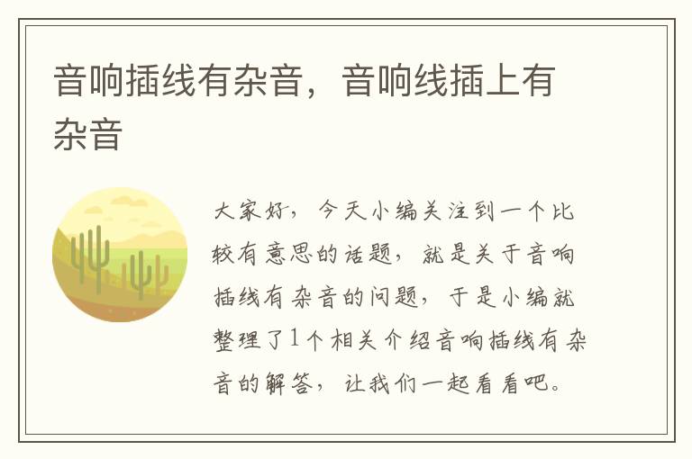 音响插线有杂音,音响线插上有杂音