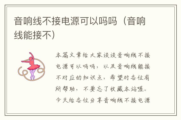 音响线不接电源可以吗吗(音响线能接不)