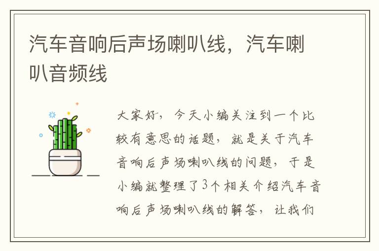汽车音响后声场喇叭线,汽车喇叭音频线