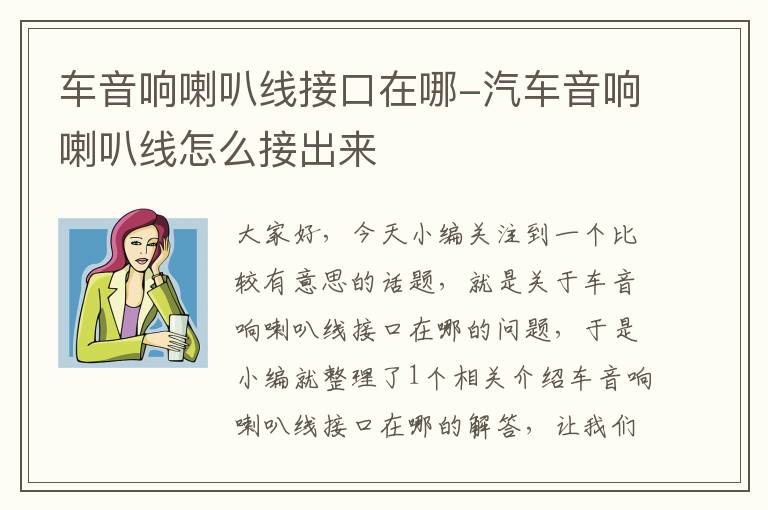 车音响喇叭线接口在哪-汽车音响喇叭线怎么接出来