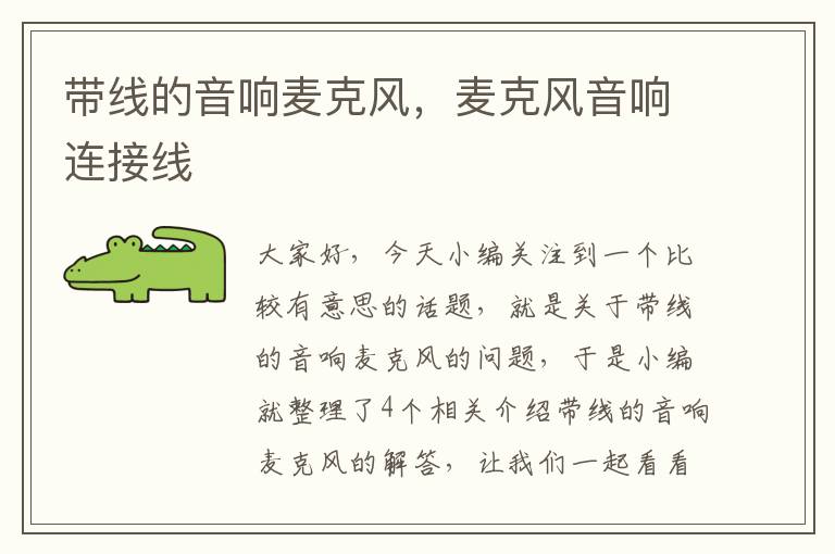 带线的音响麦克风,麦克风音响连接线