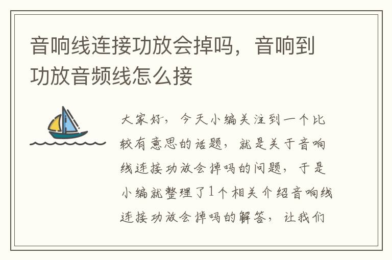 音响线连接功放会掉吗,音响到功放音频线怎么接