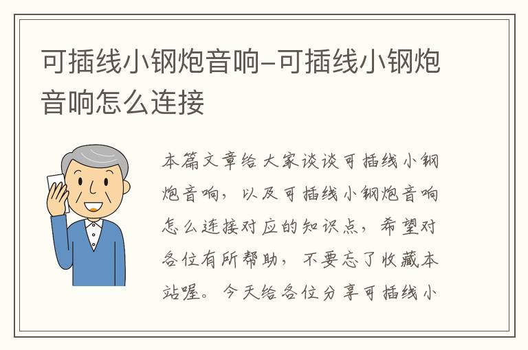 可插线小钢炮音响-可插线小钢炮音响怎么连接