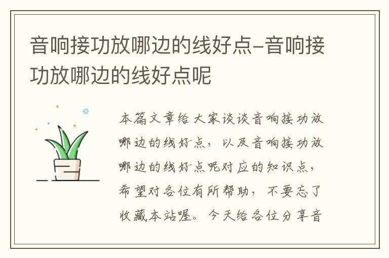音响接功放哪边的线好点-音响接功放哪边的线好点呢