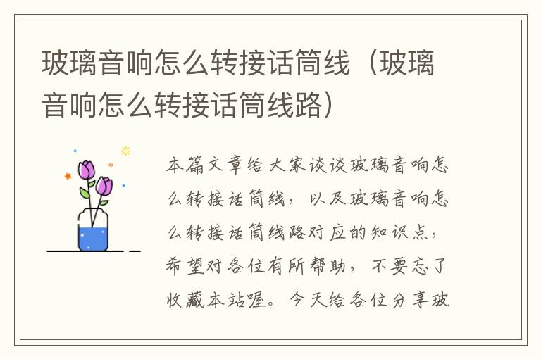 玻璃音响怎么转接话筒线(玻璃音响怎么转接话筒线路)