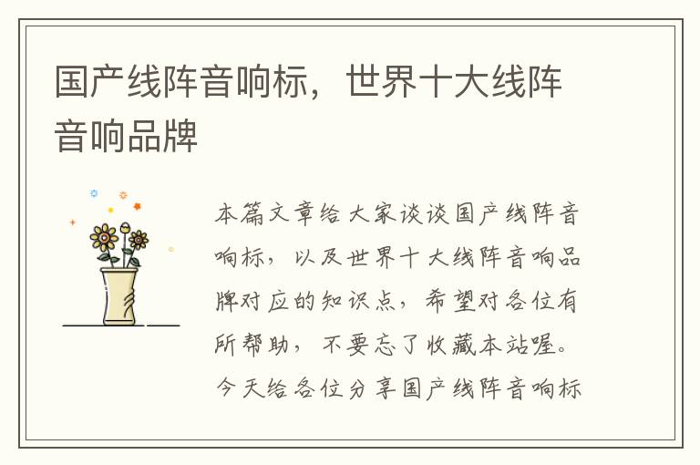 国产线阵音响标,世界十大线阵音响品牌