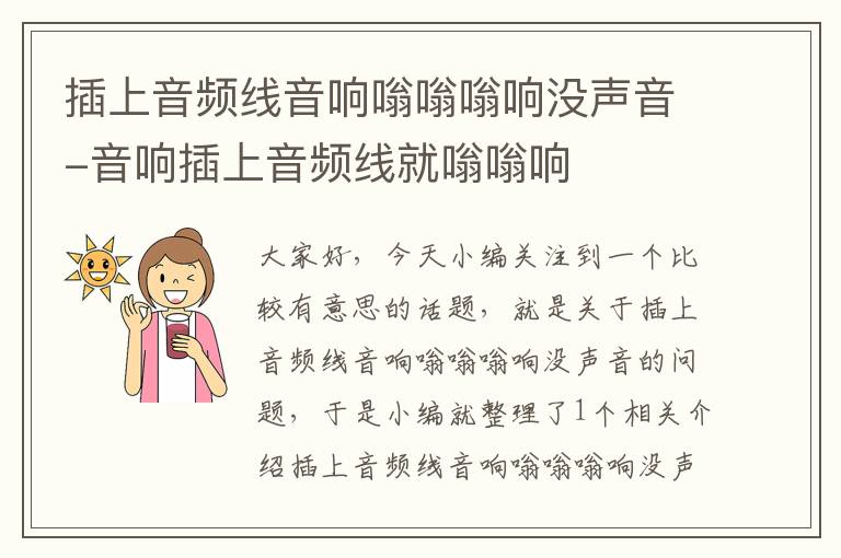 插上音频线音响嗡嗡嗡响没声音-音响插上音频线就嗡嗡响